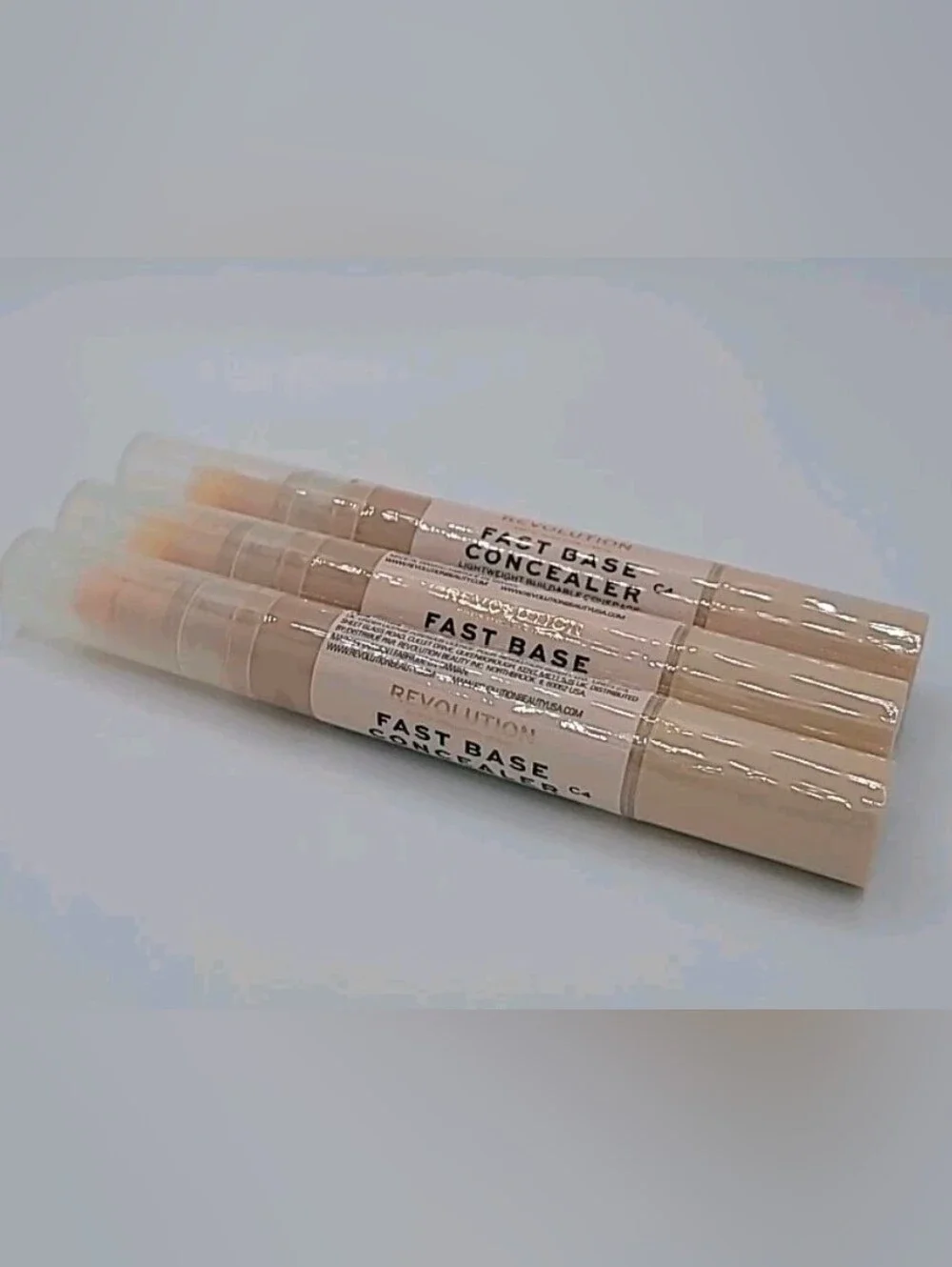 NWT 3x Makeup Revolution Fast Base Concealer #C4 0.15 fl oz Ea SEALED
